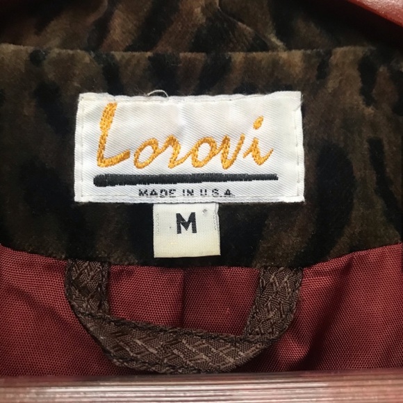 Lorovi Vintage Animal Print Velvet Coat M - Picture 5 of 8